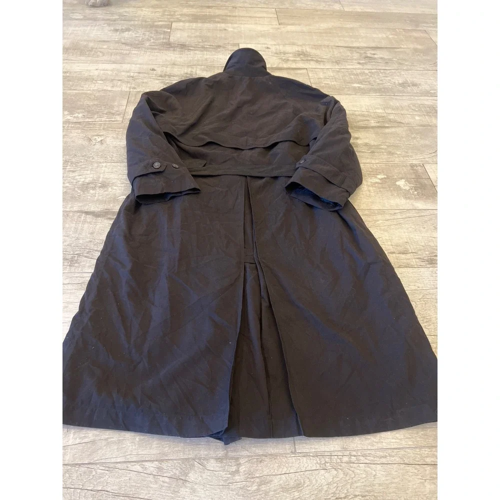 Ralph Ralph Lauren Mens Black Double Breasted Belted Trench Coat 42L Long Jacket